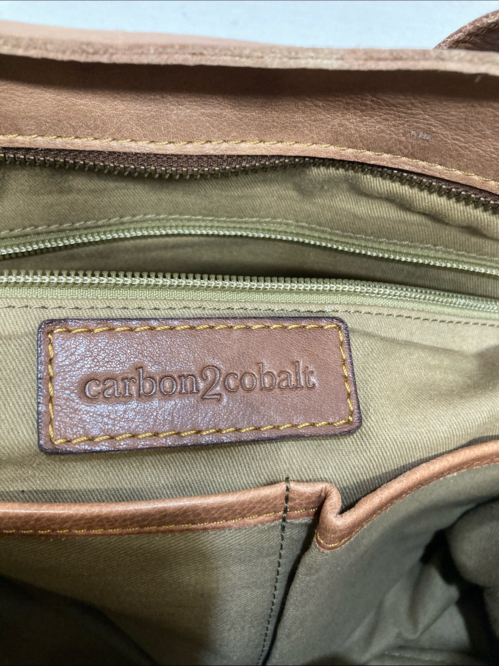 CARBON 2 COBALT distressed leather tote-bag Classic Brown Leather Satchel Bag - Picture 8 of 16